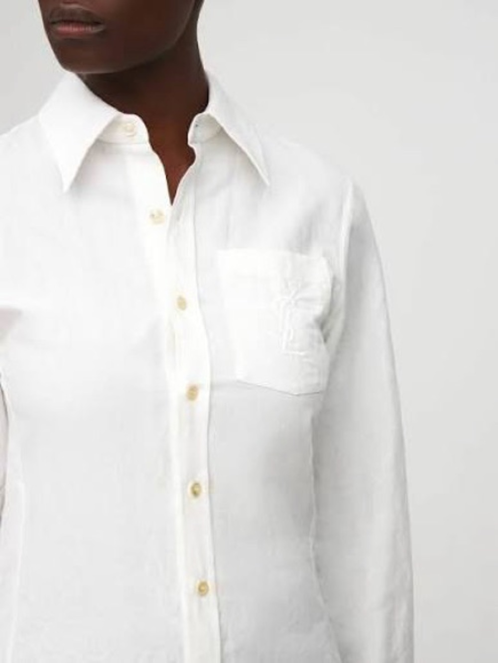 YSL logo linen shirt